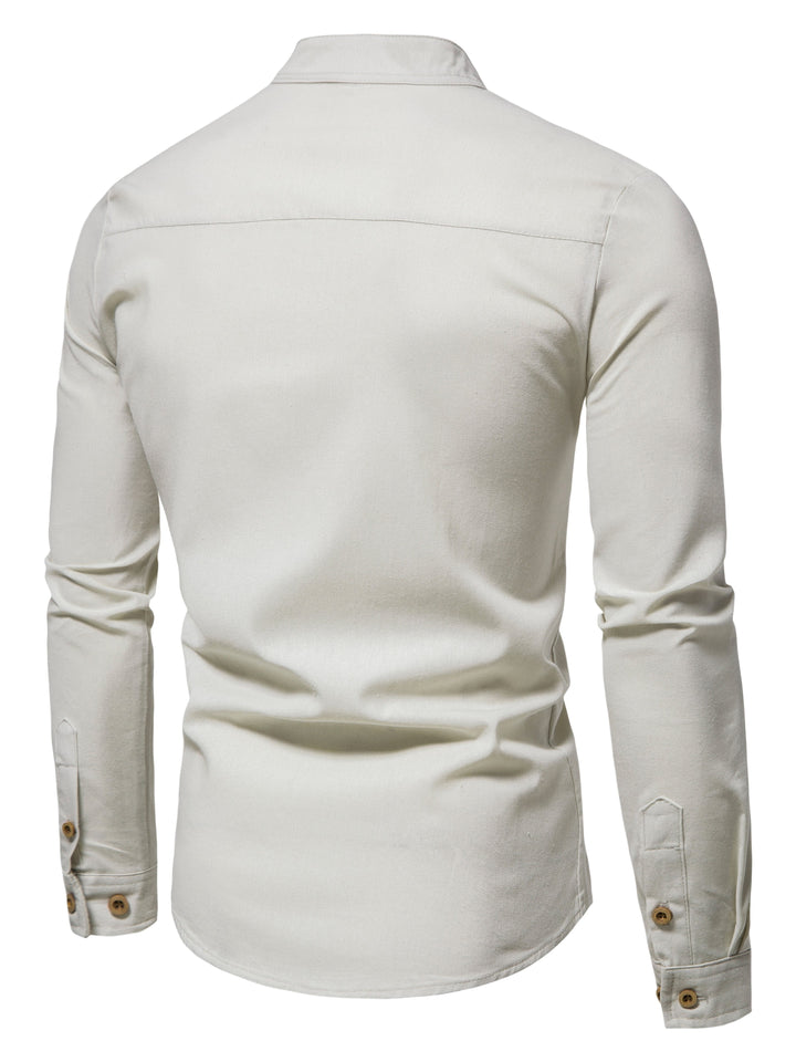 COTTON HALF PLACKET SHIRT FOR MEN