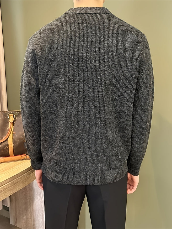 RIBBED POLO SWEATER FOR MEN