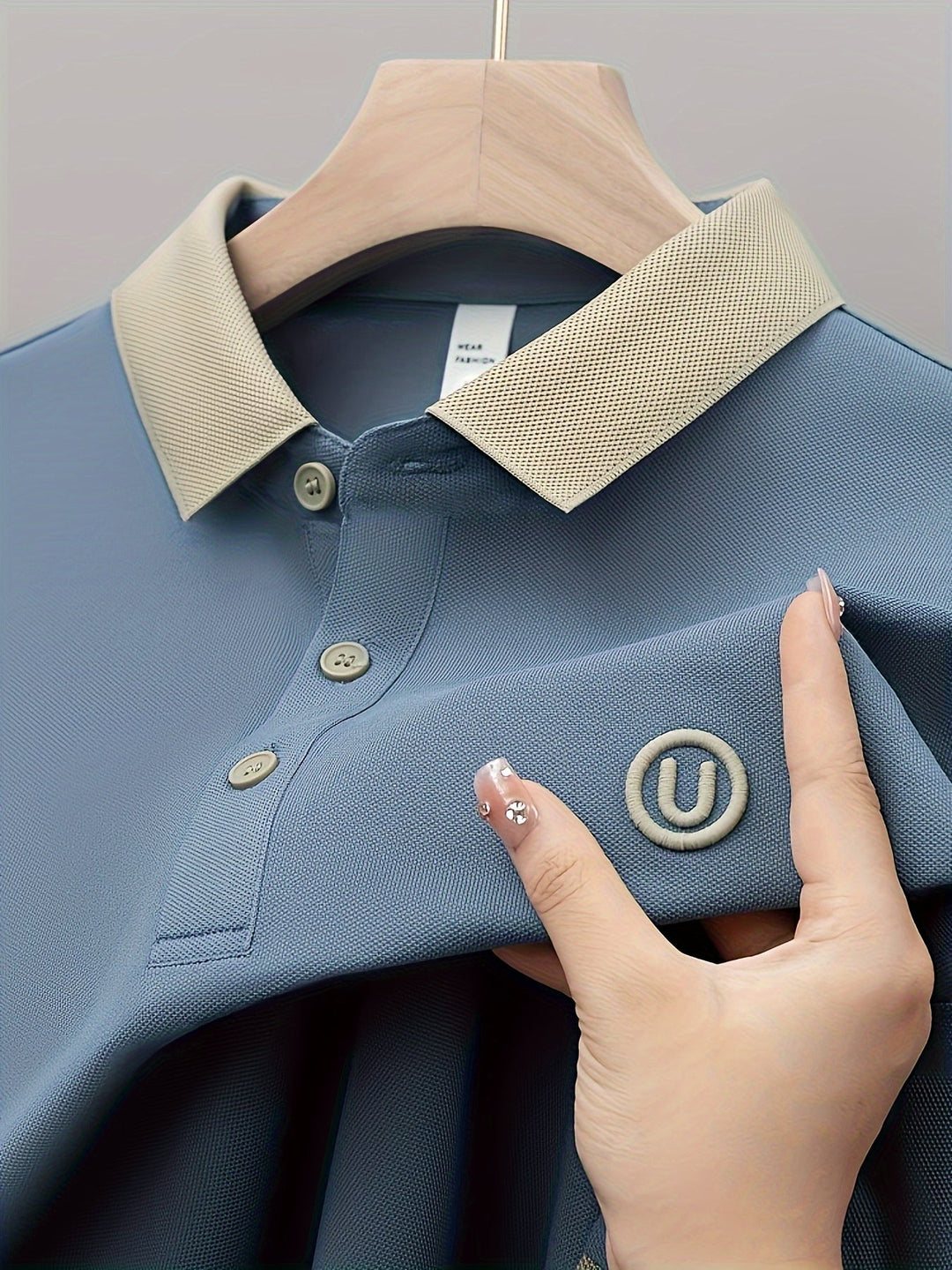 EMBROIDERED LAPEL SHIRT FOR MEN
