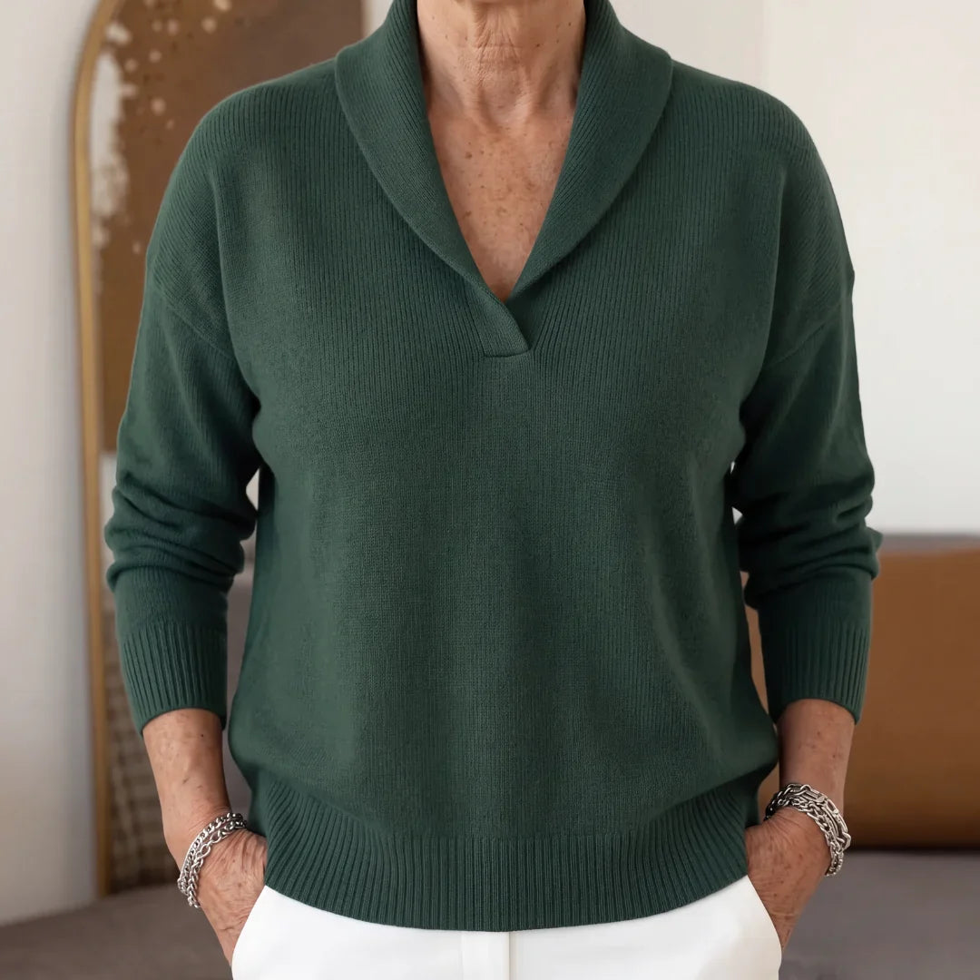 BEAUMONT NICE | PULL DRAPÉ À COL EN V POUR FEMMES