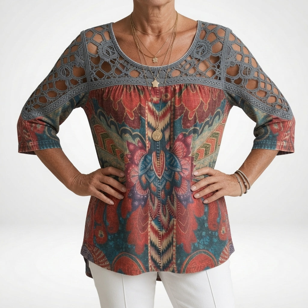BEAUMONT NICE | BLOUSE À IMPRIMÉ ETHNIQUE POUR FEMMES