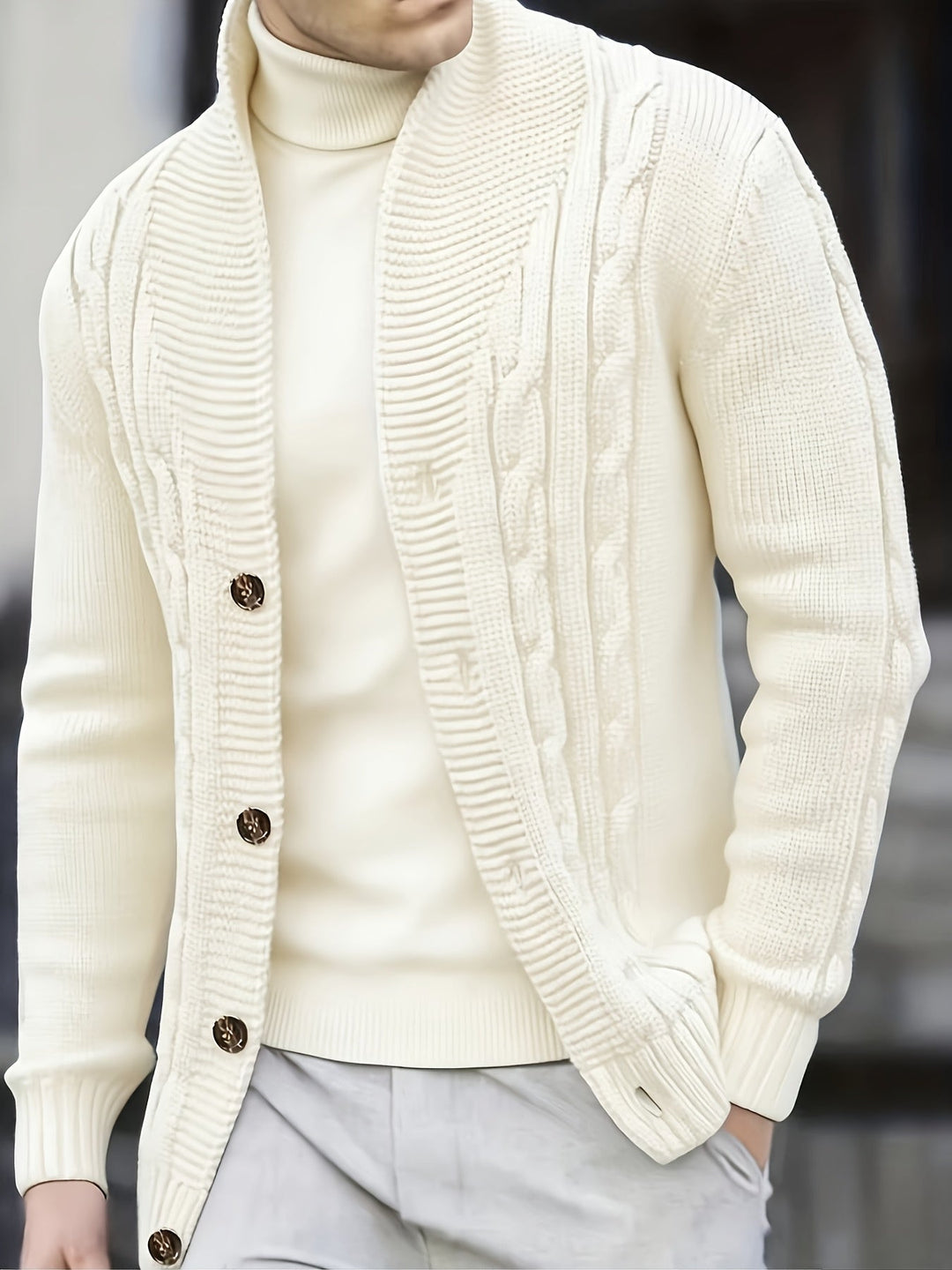 CABLE KNIT PULLOVER SWEATER FOR MEN
