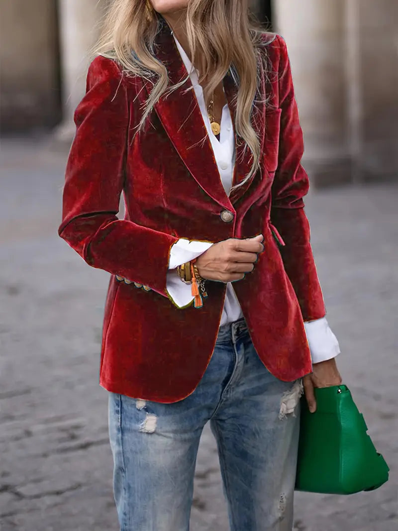 BEAUMONT NICE | BLAZER EN AJUSTÉ AVEC BOUTONS DORÉS POUR FEMMES