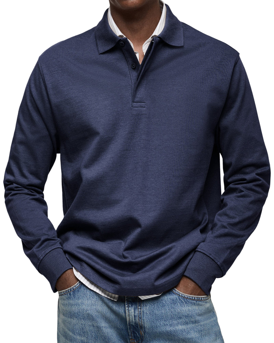 REGULAR FIT LONG SLEEVE POLO SHIRT FOR MEN
