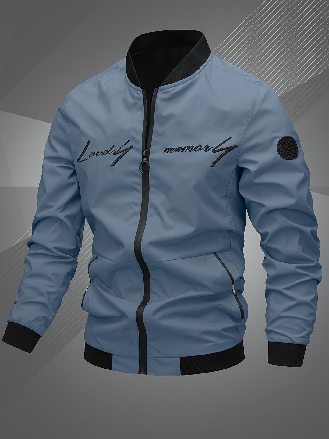 EMBROIDERED BASEBALL JACKET FOR MEN