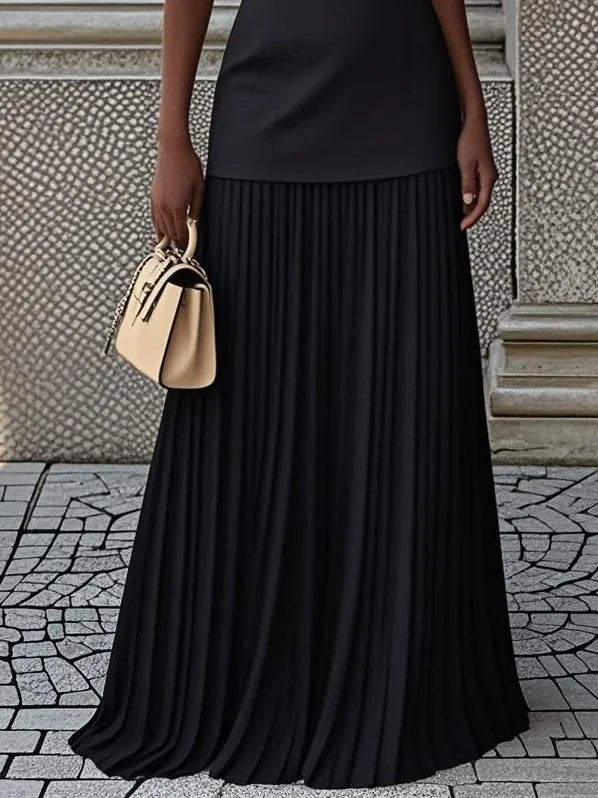 BEAUMONT NICE | ROBE LONGUE SANS MANCHES À PLIS POUR FEMMES