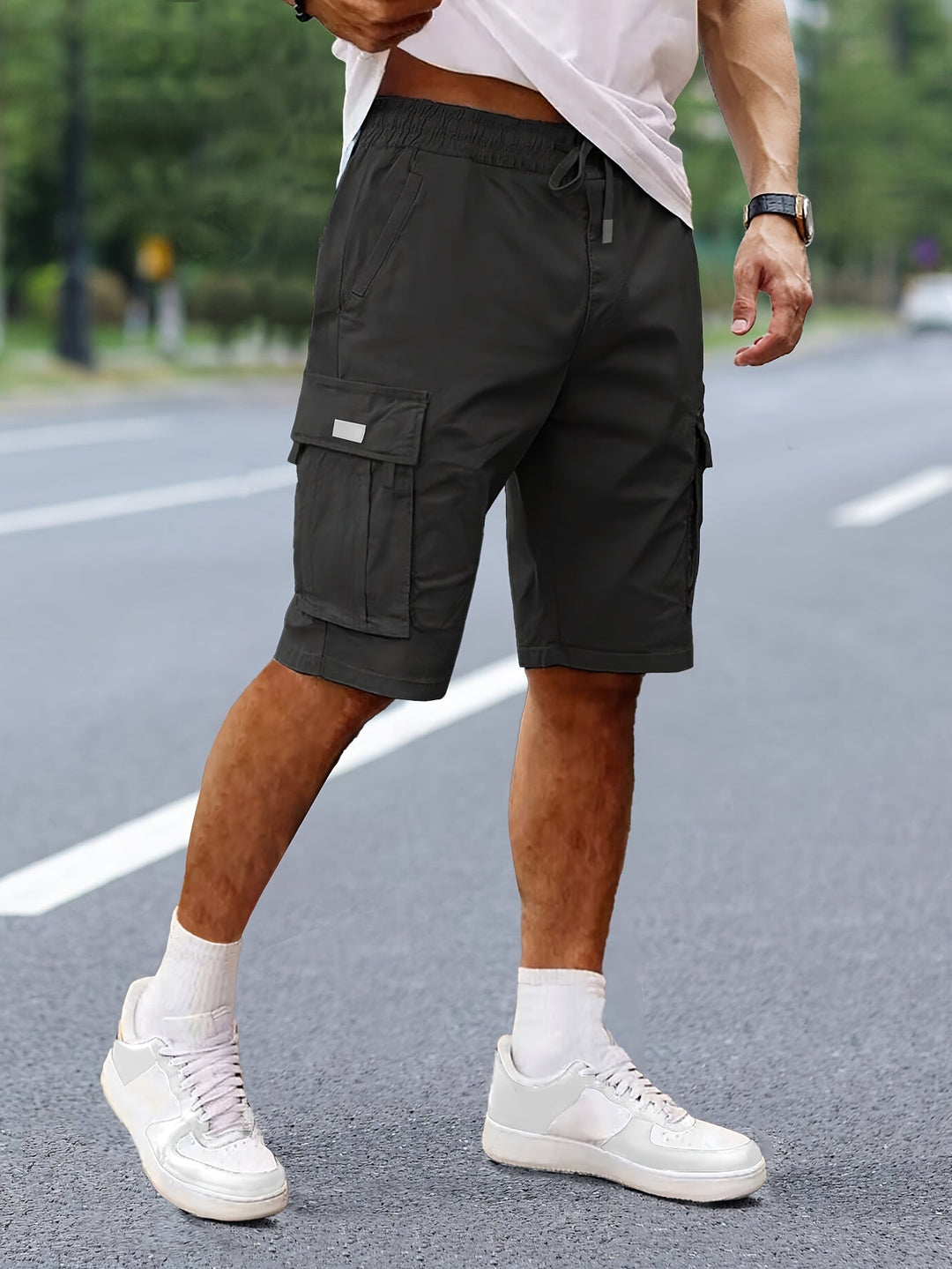 DRAWCORD CARGO SHORTS FOR MEN