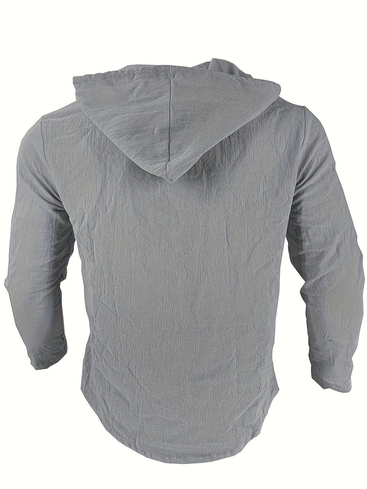 HOODED LINEN SHIRT FOR MEN