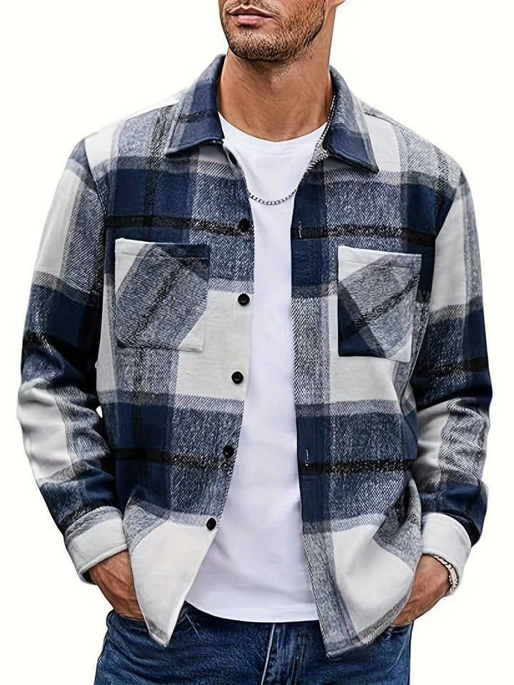 PLAID SHIRT JACKET FOR MEN