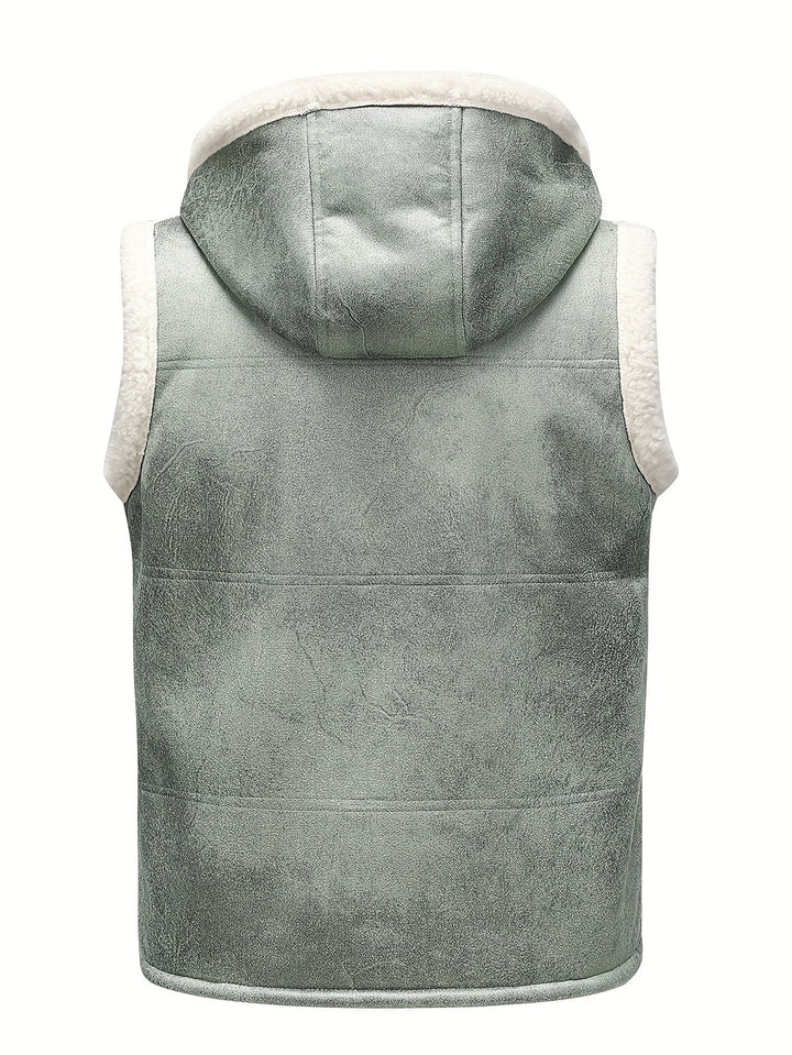 HOODED FUR-LINED VEST FOR MEN