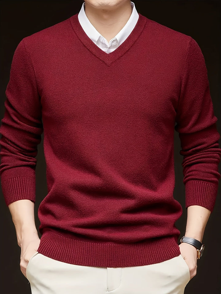 V-NECK KNIT SWEATER FOR MEN