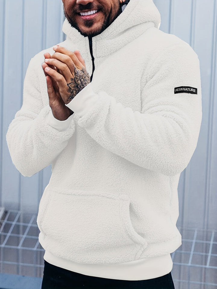 PLUSH HOODED ZIP HOODIE FOR MEN