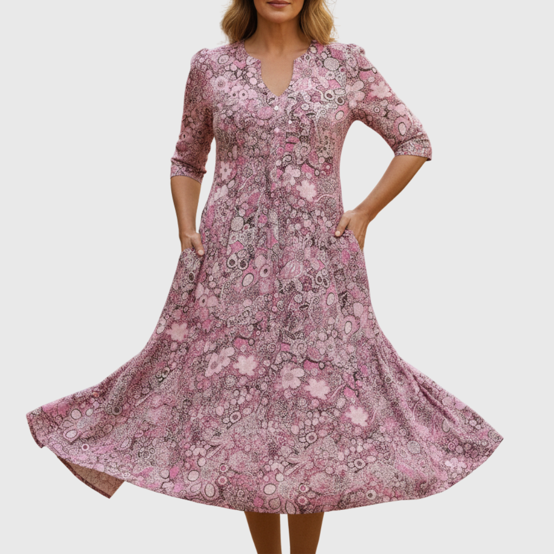BEAUMONT NICE | ROBE CLASSIQUE À COL EN V POUR FEMMES