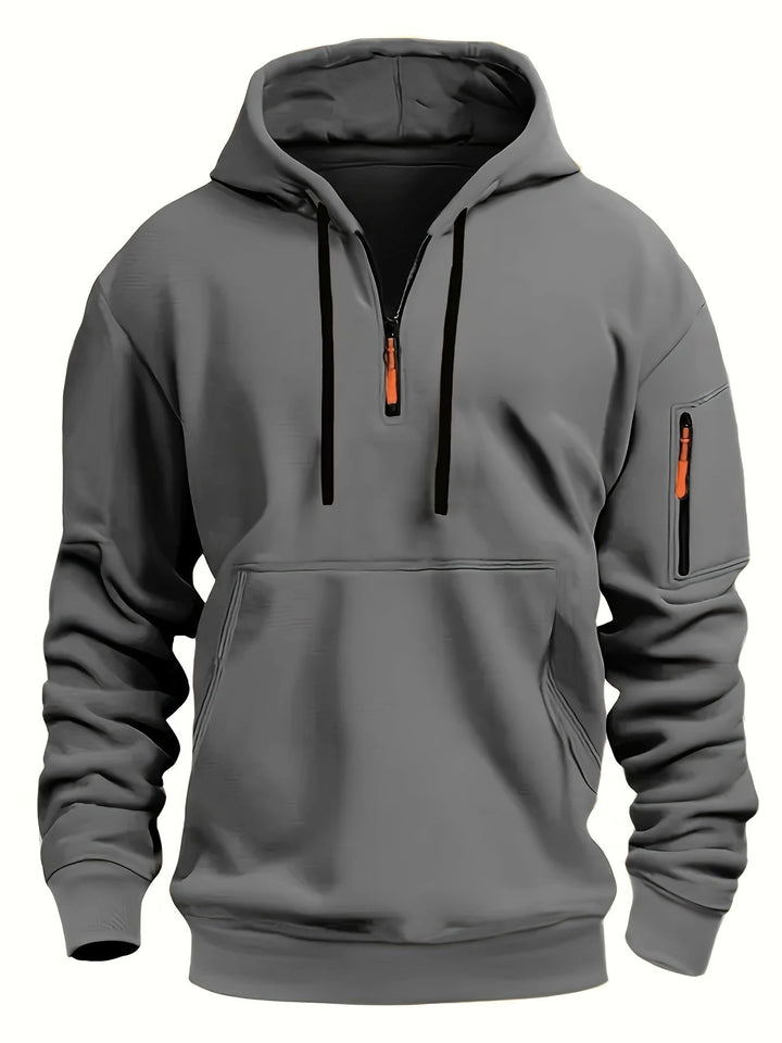 SOLID ZIP HOODIE FOR MEN