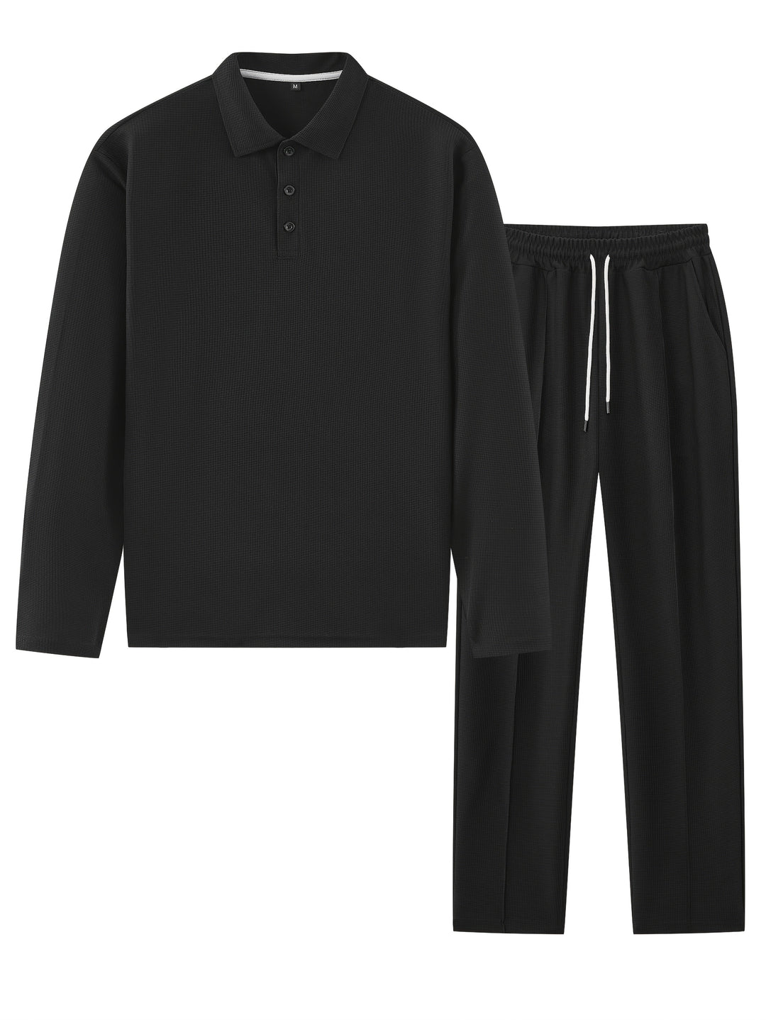 SOLID KNIT TWO-PIECE SET FOR MEN