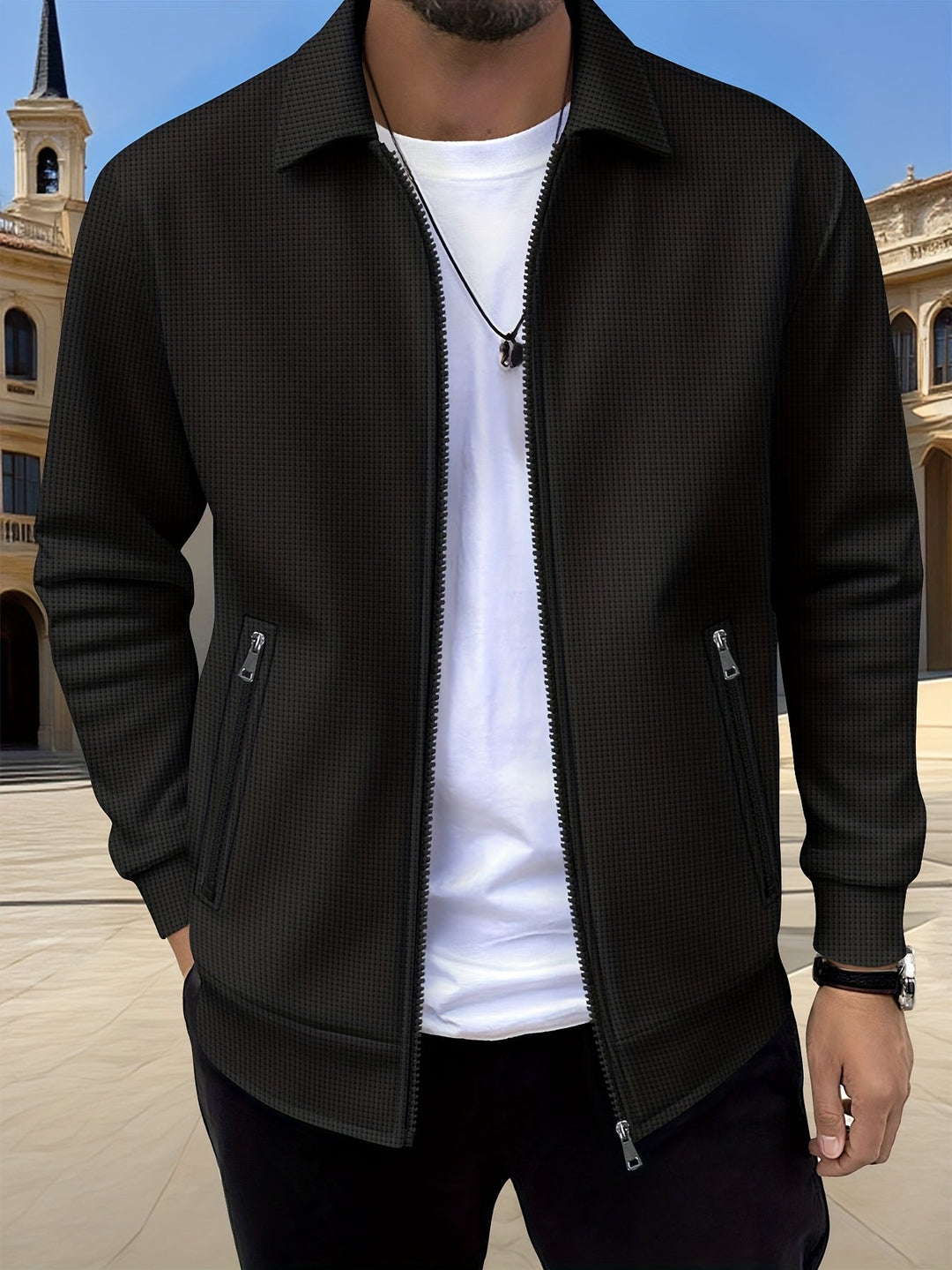SPORTS LAPEL ZIP JACKET FOR MEN