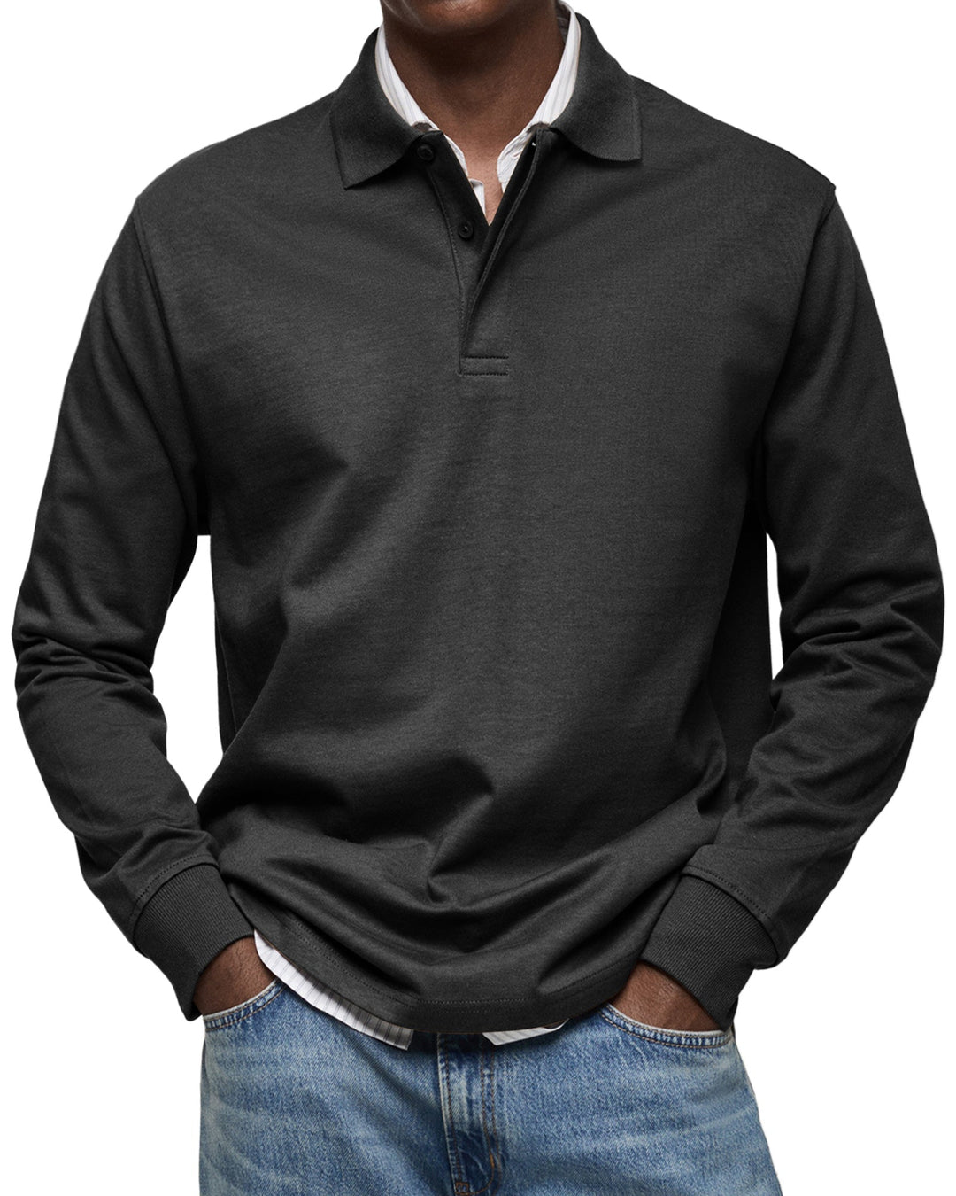 REGULAR FIT LONG SLEEVE POLO SHIRT FOR MEN