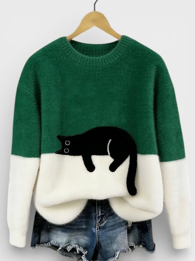 BEAUMONT NICE | PULL IMPRIMÉ FÉLIN POUR FEMMES