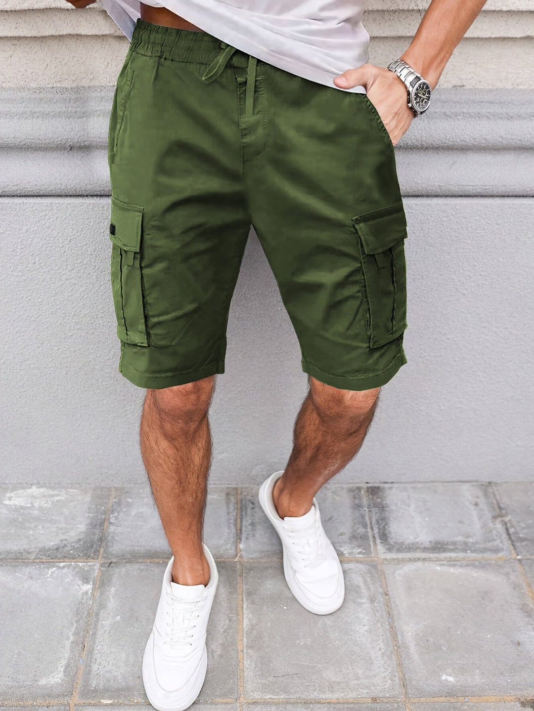 DRAWCORD CARGO SHORTS FOR MEN