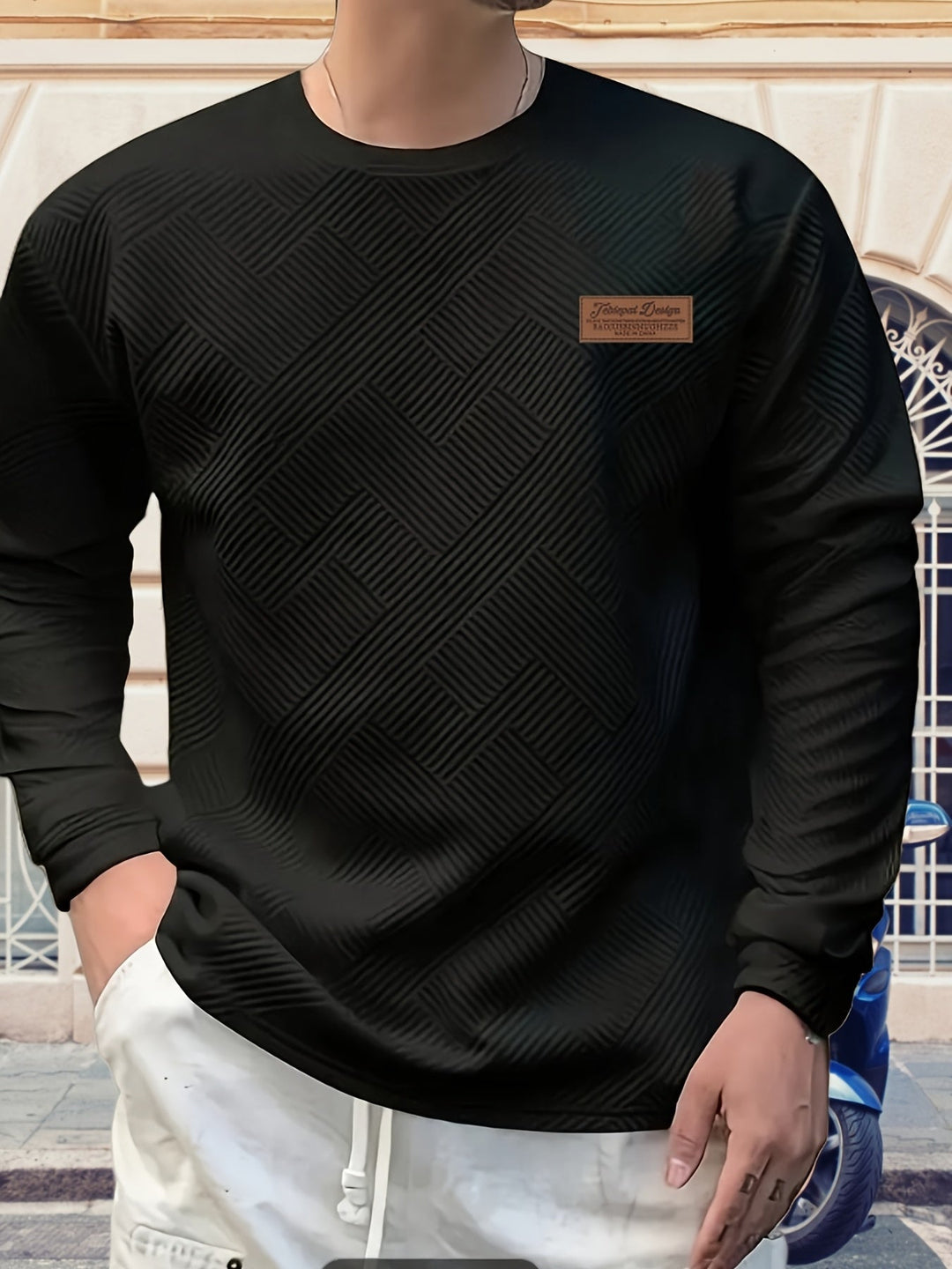 JACQUARD CREW NECK SWEATSHIRT FOR MEN