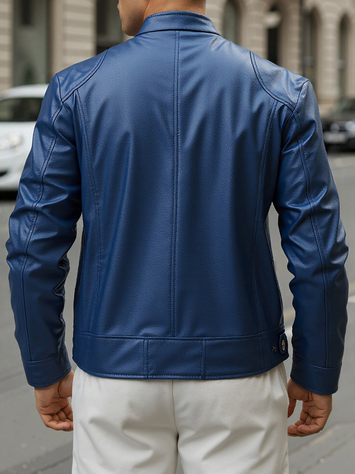STAND COLLAR ZIP COAT FOR MEN