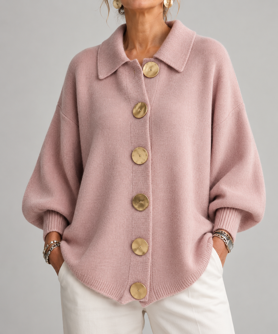 BEAUMONT NICE | GILET EN TRICOTÉE À COL OVERSIZE POUR FEMMES