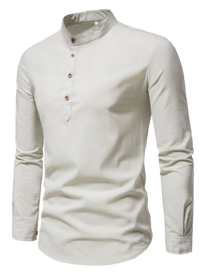 COTTON HALF PLACKET SHIRT FOR MEN