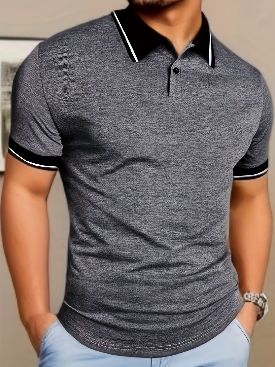 SOLID KNIT SHIRT FOR MEN