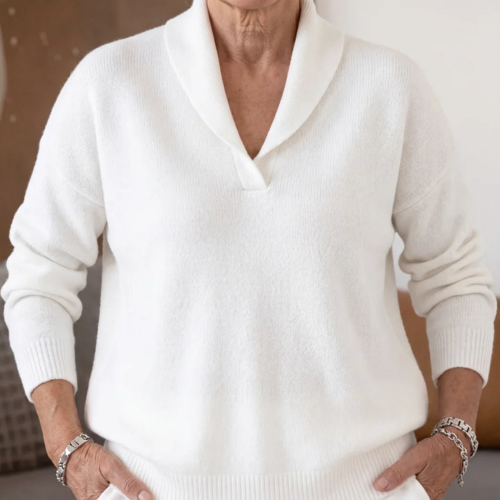 BEAUMONT NICE | PULL DRAPÉ À COL EN V POUR FEMMES