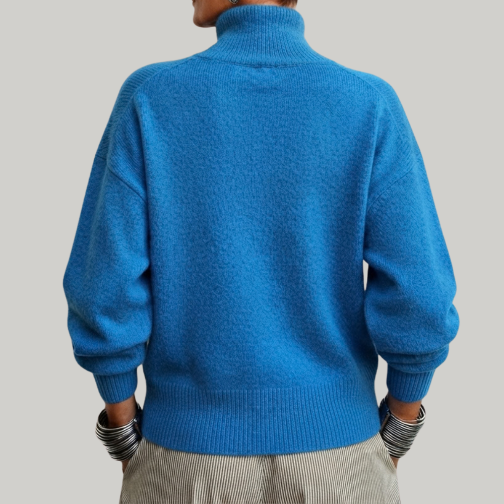 BEAUMONT NICE | PULL COL ROULÉ BOUTONNÉ POUR FEMMES