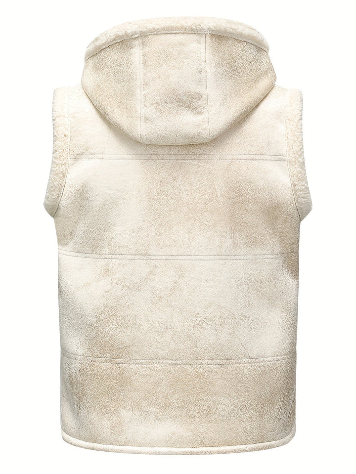 HOODED FUR-LINED VEST FOR MEN