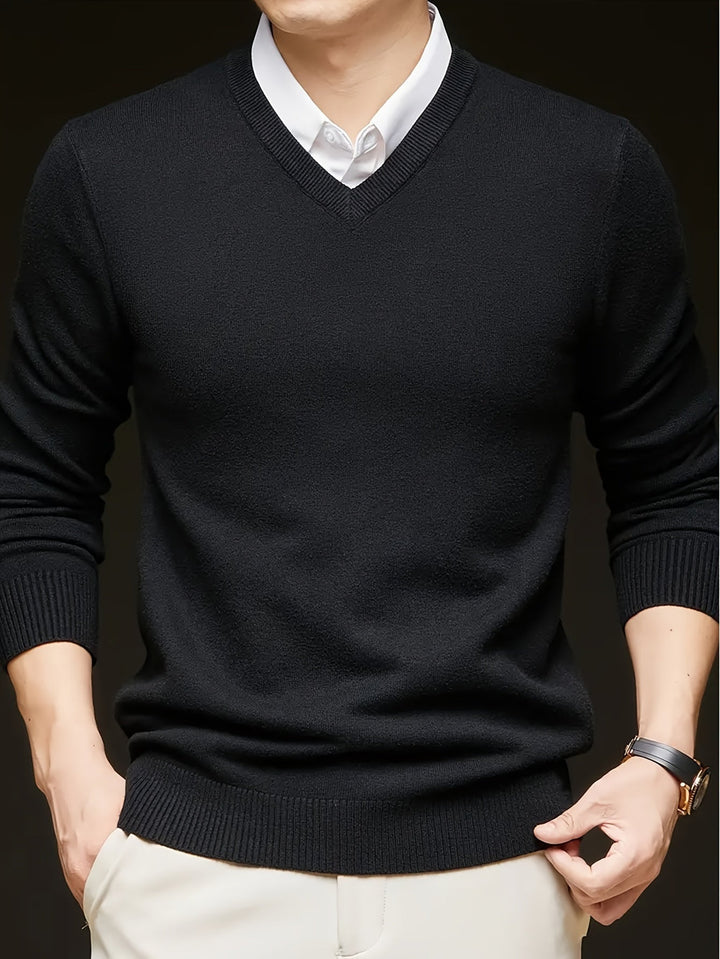 V-NECK KNIT SWEATER FOR MEN