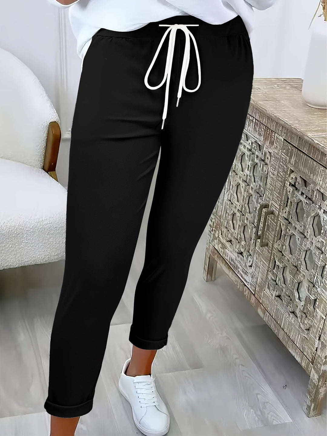 BEAUMONT NICE | PANTALON SLIM CLASSIQUE À CORDON POUR FEMMES