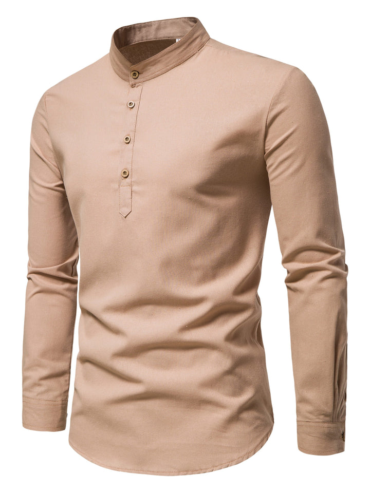 COTTON HALF PLACKET SHIRT FOR MEN