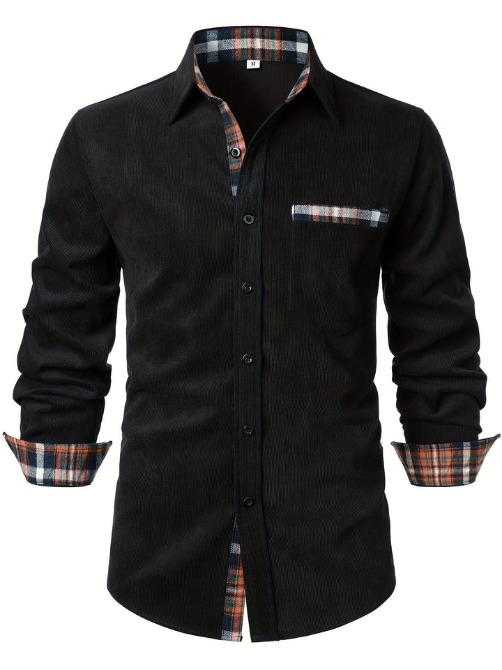 CORDUROY PLAID SHIRT FOR MEN