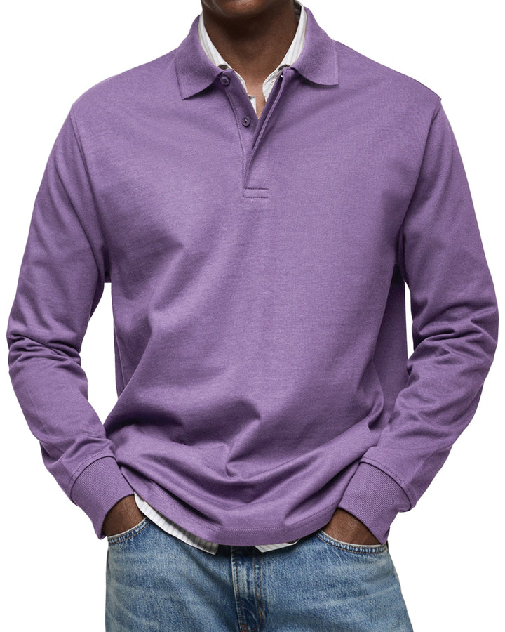 REGULAR FIT LONG SLEEVE POLO SHIRT FOR MEN