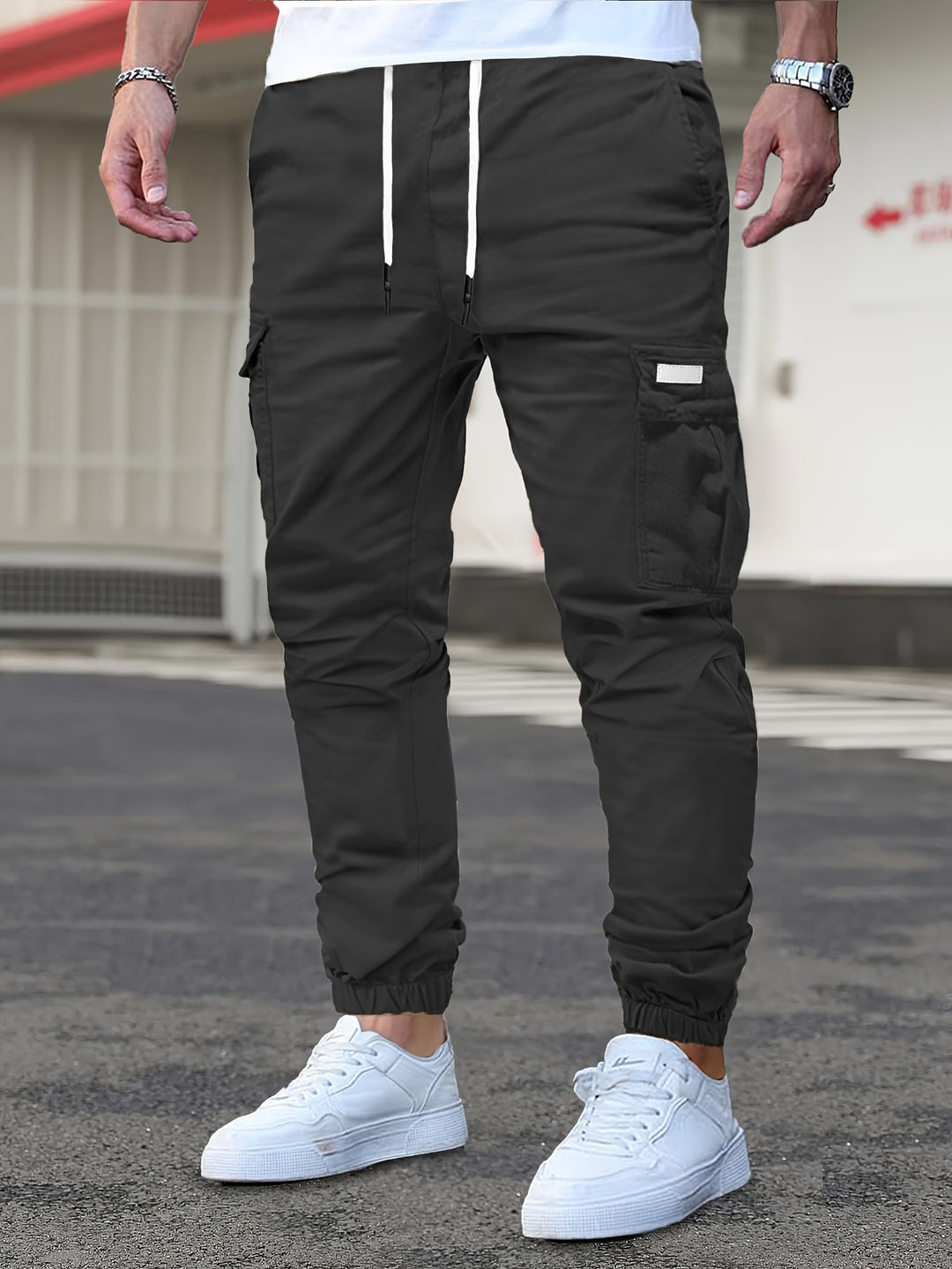 MID WAIST CARGO TROUSERS FOR MEN