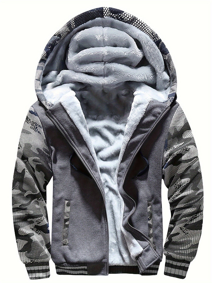 FLEECE HOODED JACKET FOR MEN