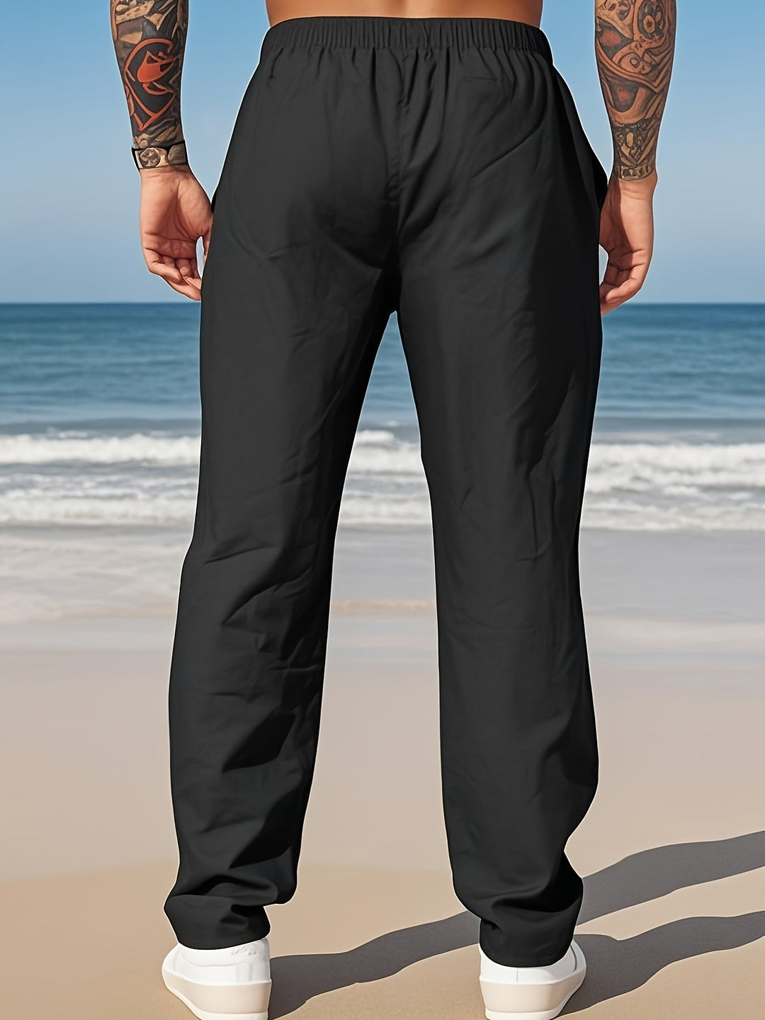 STRAIGHT LINEN TROUSERS FOR MEN