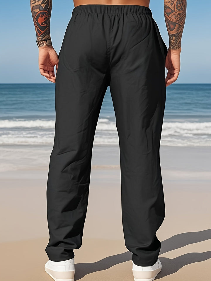 STRAIGHT LINEN TROUSERS FOR MEN