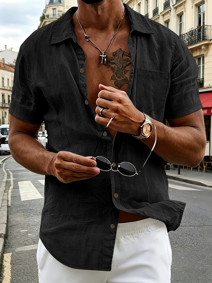 COTTON HENLEY SHIRT FOR MEN