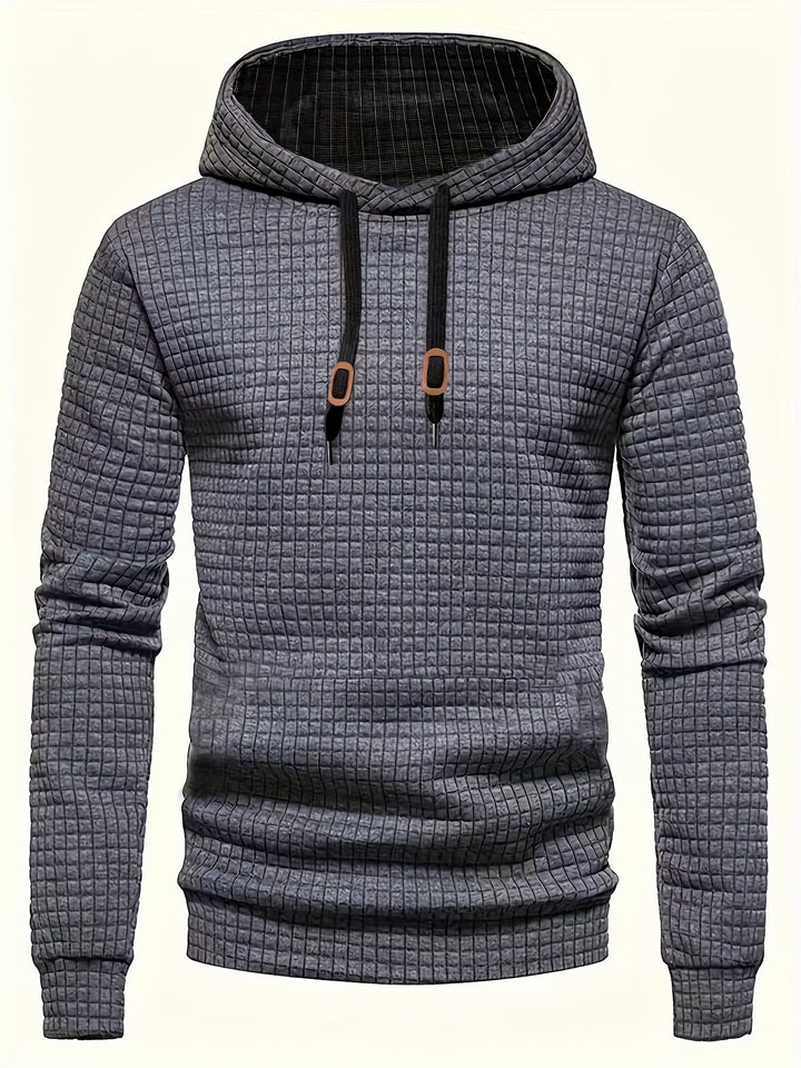 CHECKERED HOODED SWEATSHIRT FOR MEN