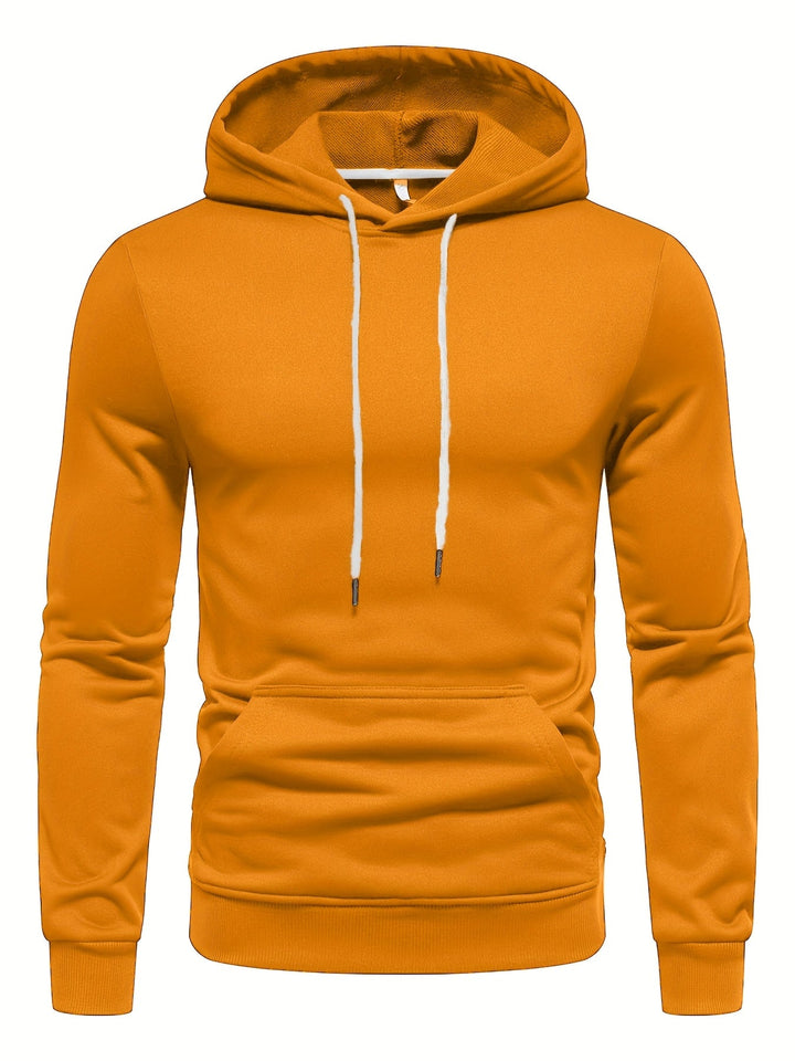 SOLID DRAWSTRING HOODIE FOR MEN