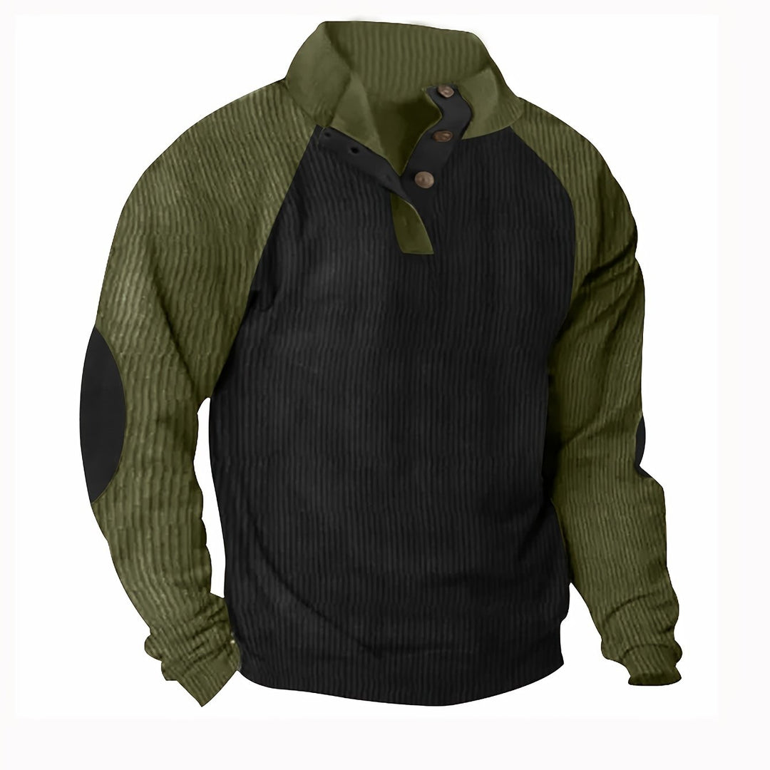 COLOUR BLOCK COLLARED KNIT SHIRT FOR MEN