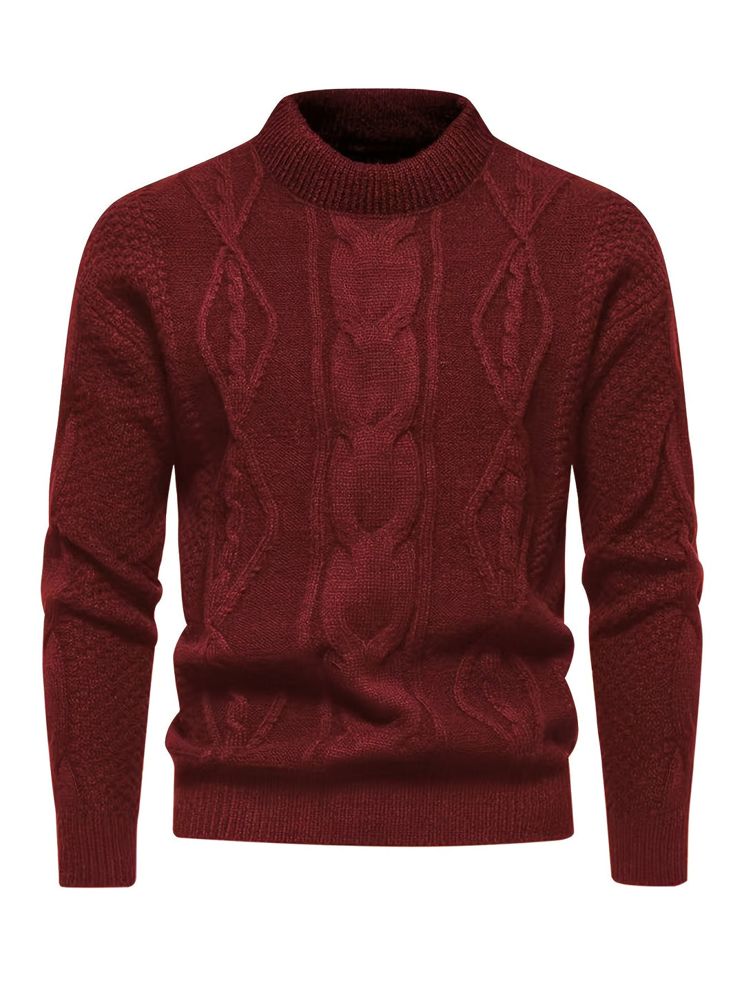 CABLE KNIT CREW NECK SWEATER FOR MEN