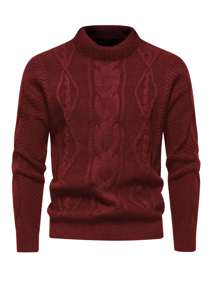 CABLE KNIT CREW NECK SWEATER FOR MEN