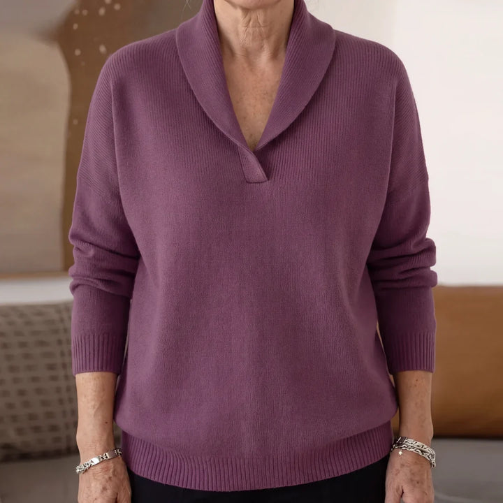 BEAUMONT NICE | PULL DRAPÉ À COL EN V POUR FEMMES