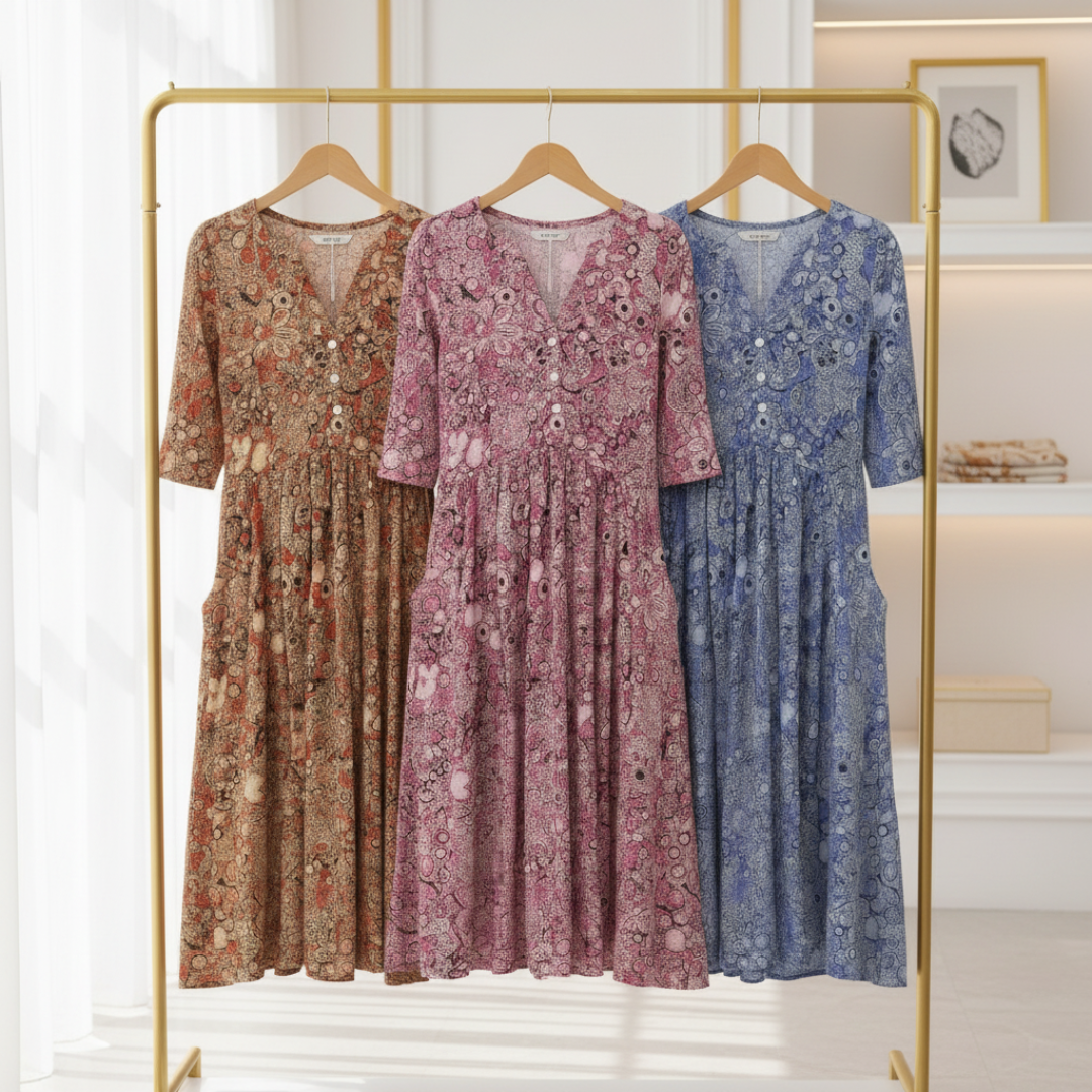 BEAUMONT NICE | ROBE CLASSIQUE À COL EN V POUR FEMMES