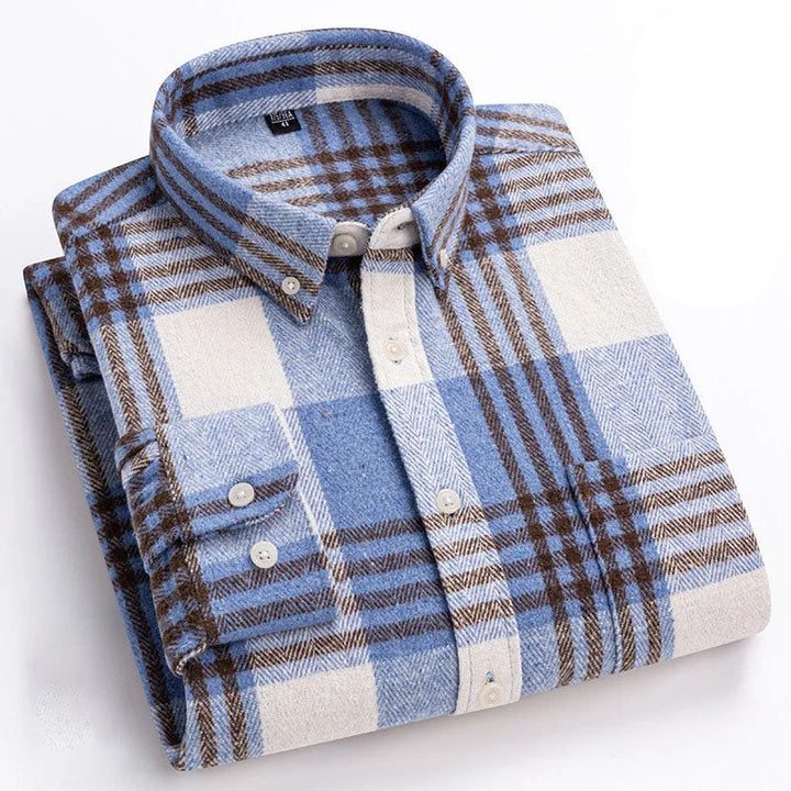 BRUSHED FLANNEL SHIRT FOR MEN