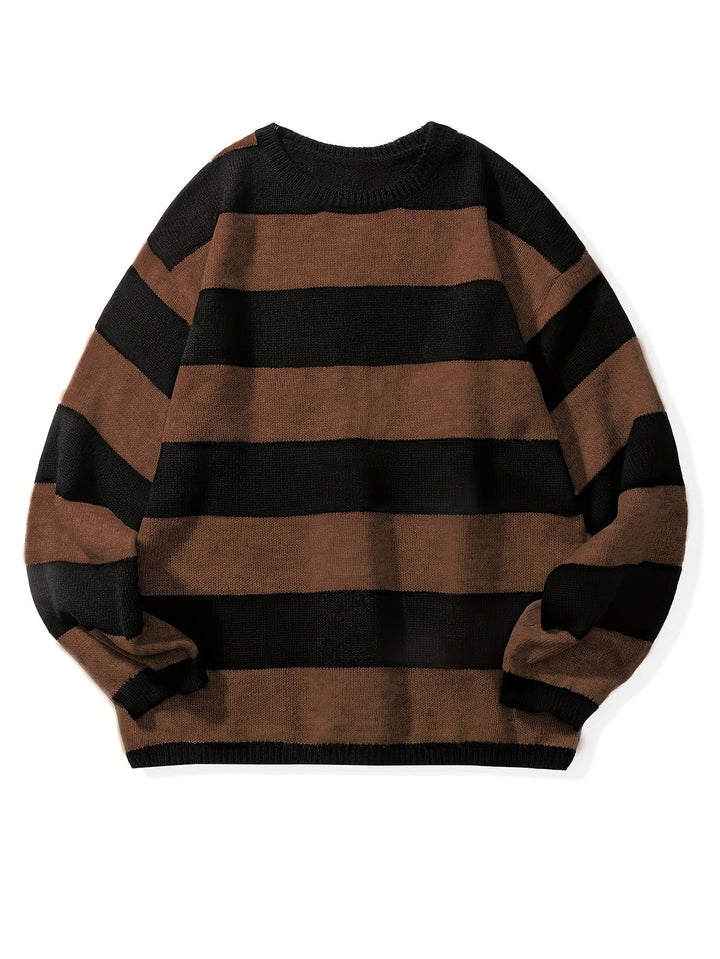 STRIPED KNIT PULLOVER FOR MEN